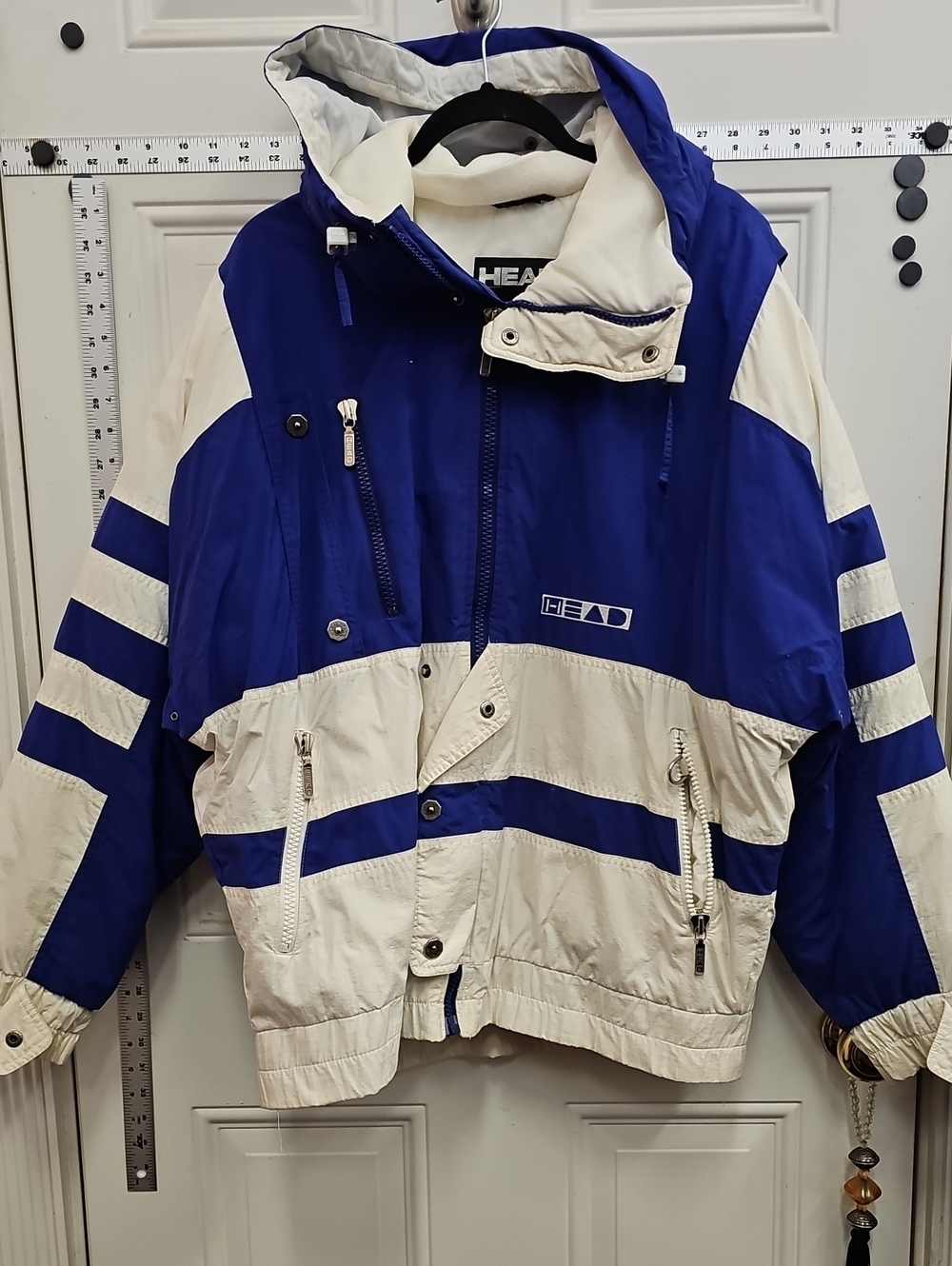 HEAD Royal Blue and White Colorblock Ski Jacket